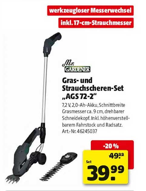 Gras- und Strauchscheren-Set „AGS72-2“