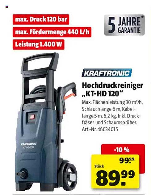 KRAFTRONIC Hochdruckreiniger „KT-HD 120“