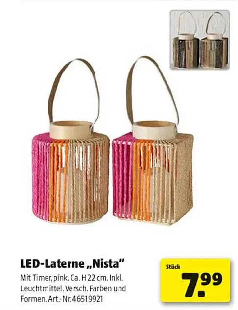 LED-Laterne „Nista“