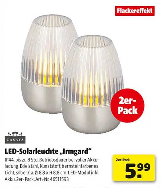 LED-Solarleuchte „Irmgard“