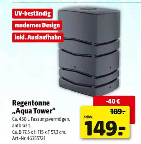 Regentonne „Aqua Tower“