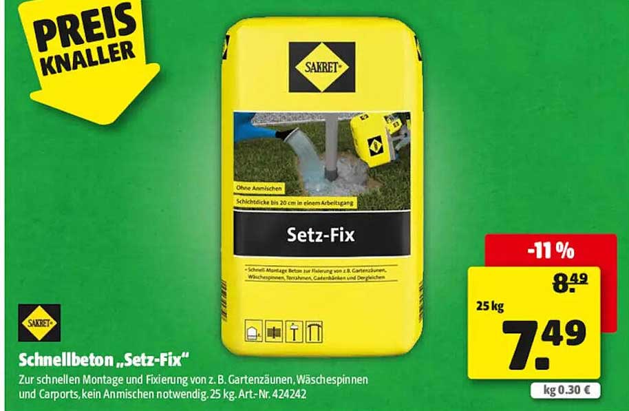 Schnellbeton „Setz-Fix“