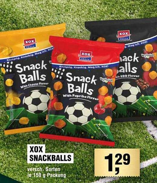 XOX SNACKBALLS versch. Sorten je 150 g Packung