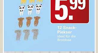 12 Snack-Pieker ideal für die Brotdose
