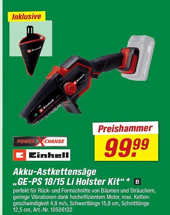 Akku-Astkettensäge „GE-PS 18/15 Li Holster Kit“