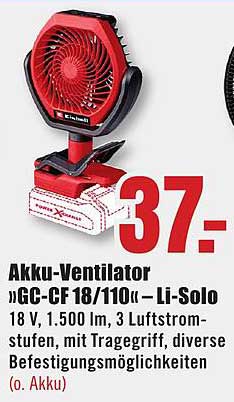 Akku-Ventilator »GC-CF 18/110 Li-Solo«