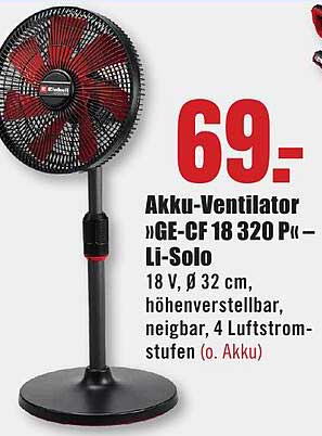 Akku-Ventilator „GE-CF 18 320 P Li-Solo