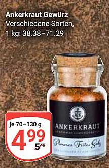 Ankerkraut Gewürz Verschiedene Sorten, 1 kg: 38.38–71.29