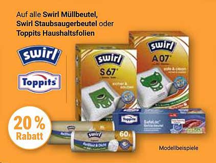Auf alle Swirl Müllbeutel, Swirl Staubsaugerbeutel oder Toppits Haushaltsfolien