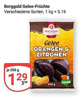 Berggold Gelee-Früchte Verschiedene Sorten, 1 kg = 5.16