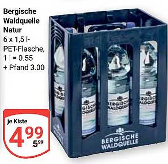 Bergische Waldquelle Natur 6 x 1,5 l-PET-Flasche, 1 l = 0.55 + Pfand 3.00