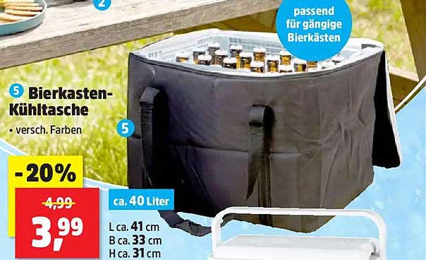 Bierkasten-Kühltasche - versch. Farben