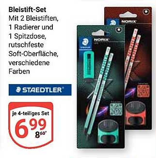 Bleistift-Set Mit 2 Bleistiften, 1 Radierer und 1 Spitzdose, rutschfeste Soft-Oberfläche, verschiedene Farben