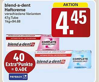 blend-a-dent Haftcreme verschiedene Varianten 47g Tube 1kg=94.68