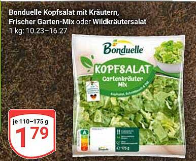 Bonduelle Kopfsalat mit Kräutern, Frischer Garten-Mix oder Wildkräutersalat