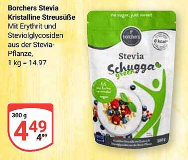 Borchers Stevia Kristalline Streußüße