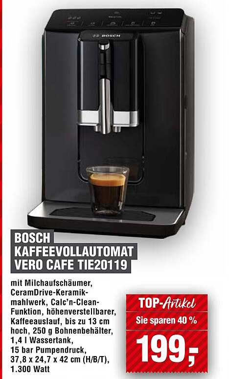 BOSCH KAFFEEVOLLAUTOMAT VERO CAFE TIE20119