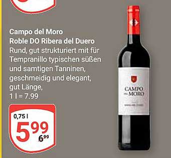 Campo del Moro Roble DO Ribera del Duero