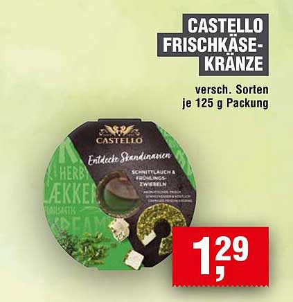 CASTELLO FRISCHKÄSE-KRÄNZE versch. Sorten je 125 g Packung