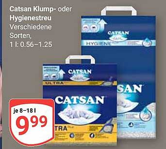 Catsan Klump- oder Hygienestreu Verschiedene Sorten, 1 l: 0.56–1.25