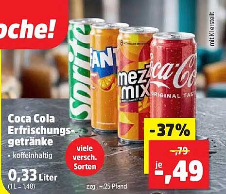 Coca Cola Erfrischungsgetränke - koffeinhaltig