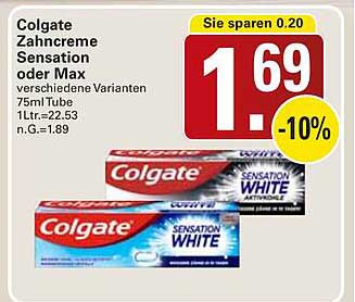 Colgate Zahncreme Sensation oder Max