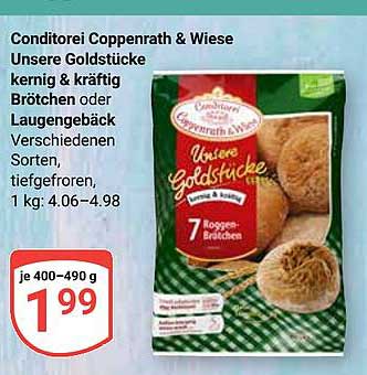 Conditorei Coppenrath & Wiese Unsere Goldstücke kernig & kräftig Brötchen oder Laugengebäck Verschiedenen Sorten, tiefgefroren, 1 kg: 4,06–4,98