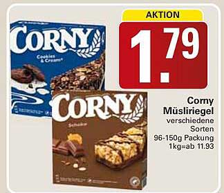 Corny Müsliriegel verschiedene Sorten 96-150g Packung 1kg=ab 11.93
