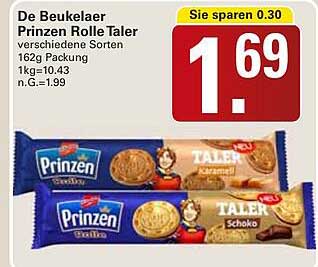 De Beukelaer Prinzen Rolle Taler verschiedene Sorten 162g Packung