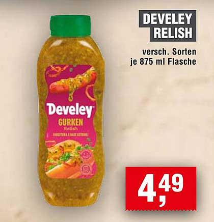 DEVELEY RELISH versch. Sorten je 875 ml Flasche