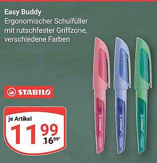 Easy Buddy Ergonomischer Schulfüller mit rutschfester Griffzone, verschiedene Farben
