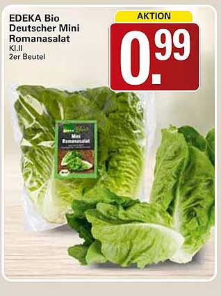 EDEKA Bio Deutscher Mini Romana-Salat Kl. II 2er Beutel