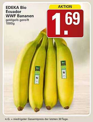 EDEKA Bio Ecuador WWF Bananen goldgelb gereift 1000g