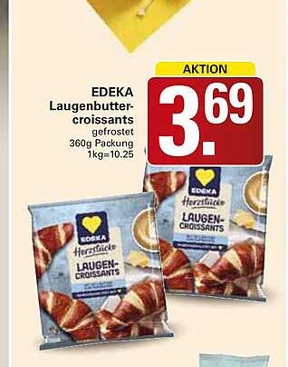 EDEKA Laugenbutter-crossants gefrostet 360g Packung 1kg=10.25