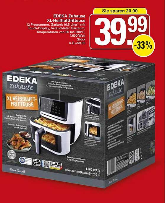 EDEKA Zuhause XL-Heißluftfritteuse