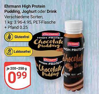 Ehrmann High Protein Pudding, Joghurt oder Drink