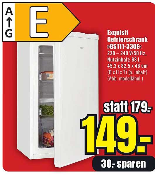 Exquisit Gefrierschrank »GS111-330E«