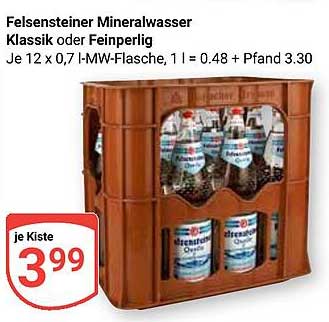 Felsensteiner Mineralwasser Klassik oder Feinperlig