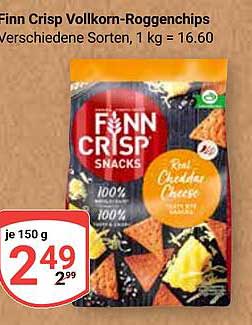 Finn Crisp Vollkorn-Roggenchips Verschiedene Sorten, 1 kg = 16.60