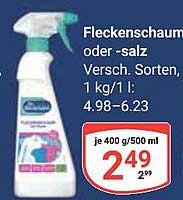 Fleckenschaum oder -salz Versch. Sorten, 1 kg/1 l