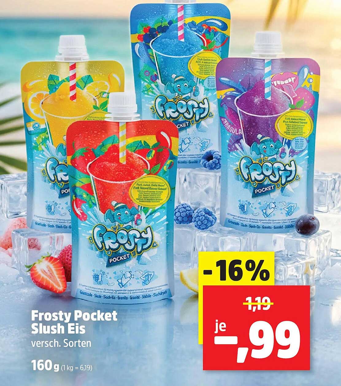 Frosty Pocket Slush Eis versch. Sorten