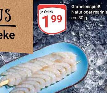 Garnelenspieß Natur oder mariniert ca. 80 g