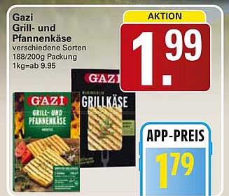 Gazi Grill- und Pfannenkäse verschiedene Sorten 180/200g Packung 1kg=ab 9.95