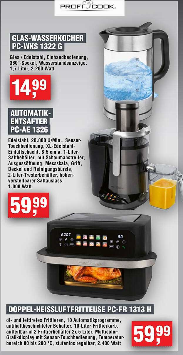 GLAS-WASSERKOCHER PC-WKS 1322 G