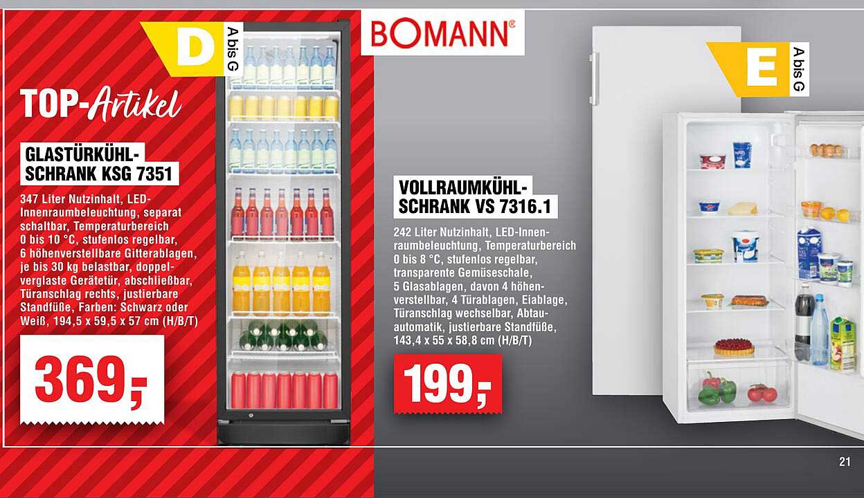 GLASTÜRKÜHL-SCHRANK KSG 7351