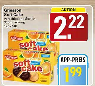 Griesson Soft Cake verschiedene Sorten 300g Packung 1kg=7,40
