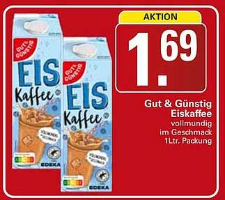 GUT & GÜNSTIG Eiskaffee vollmundig im Geschmack 1Ltr. Packung