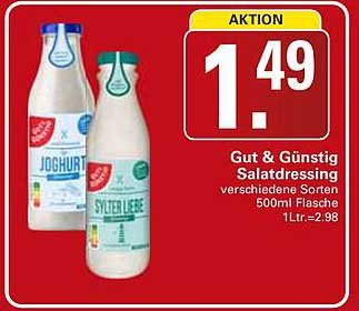Gut & Günstig Salatdressing verschiedene Sorten 500ml Flasche