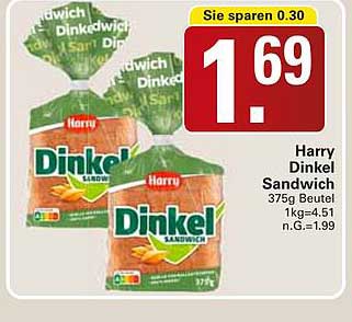 Harry Dinkel Sandwich 375g Beutel