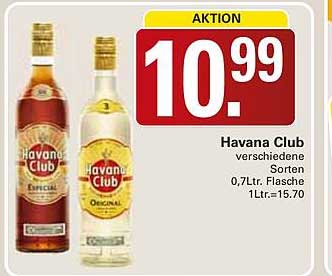 Havana Club verschiedene Sorten 0,7Ltr. Flasche 1Ltr.=15.70